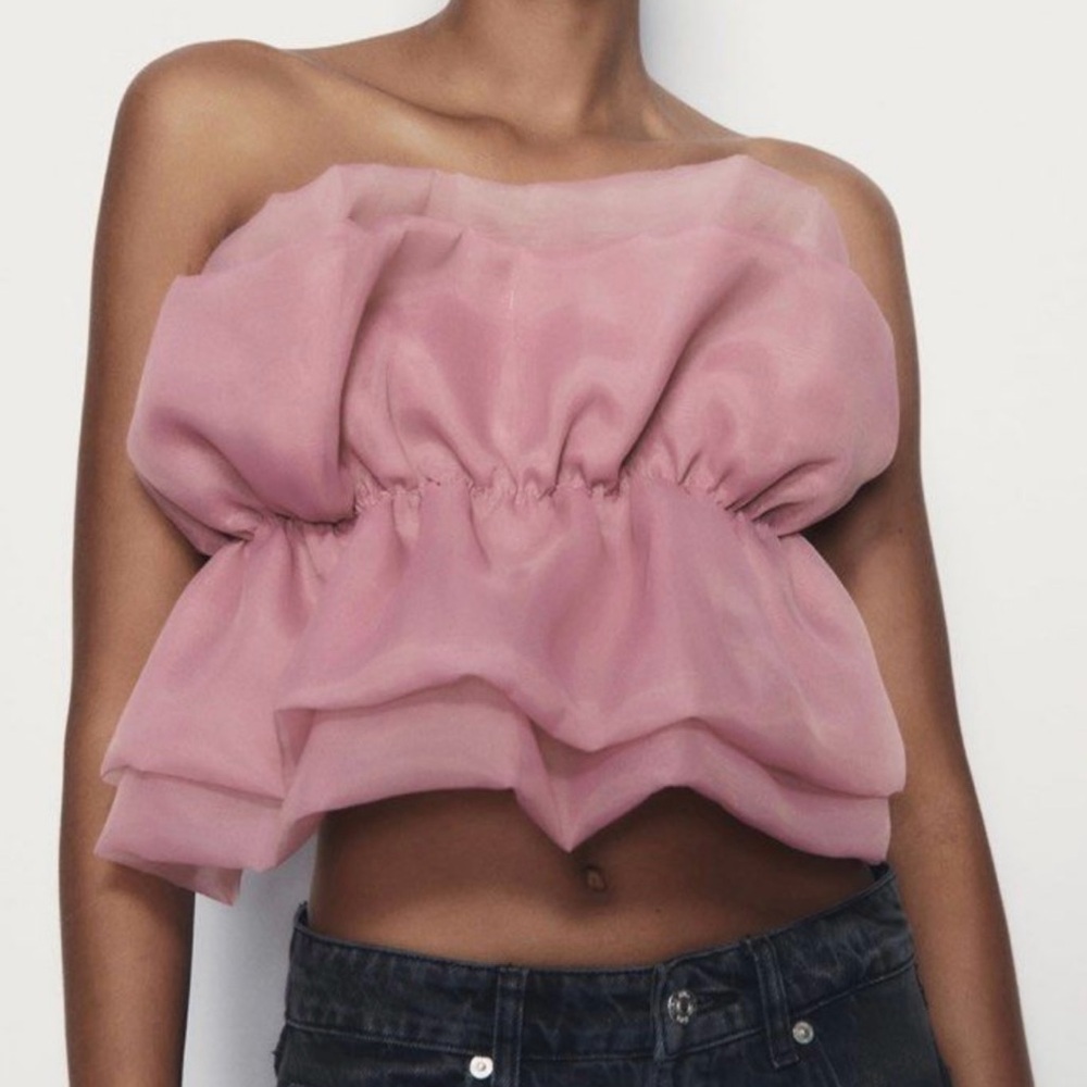 Zara Organza Bandeau Top
